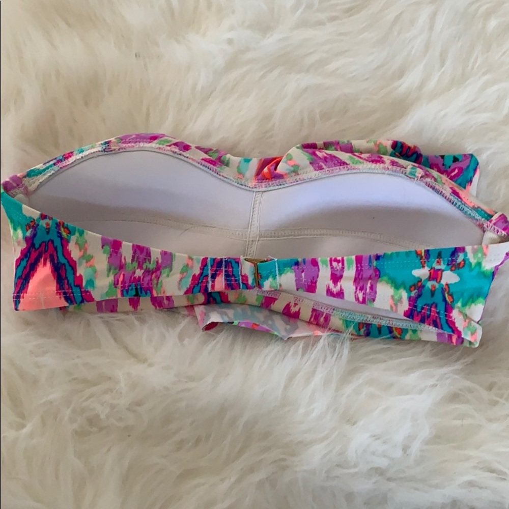 Colorful Ruffle Strapless Bikini Top - Picture 2 of 2